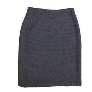 St. John Collection by Marie Navy White Knit Skirt Elastic Waist Size 10